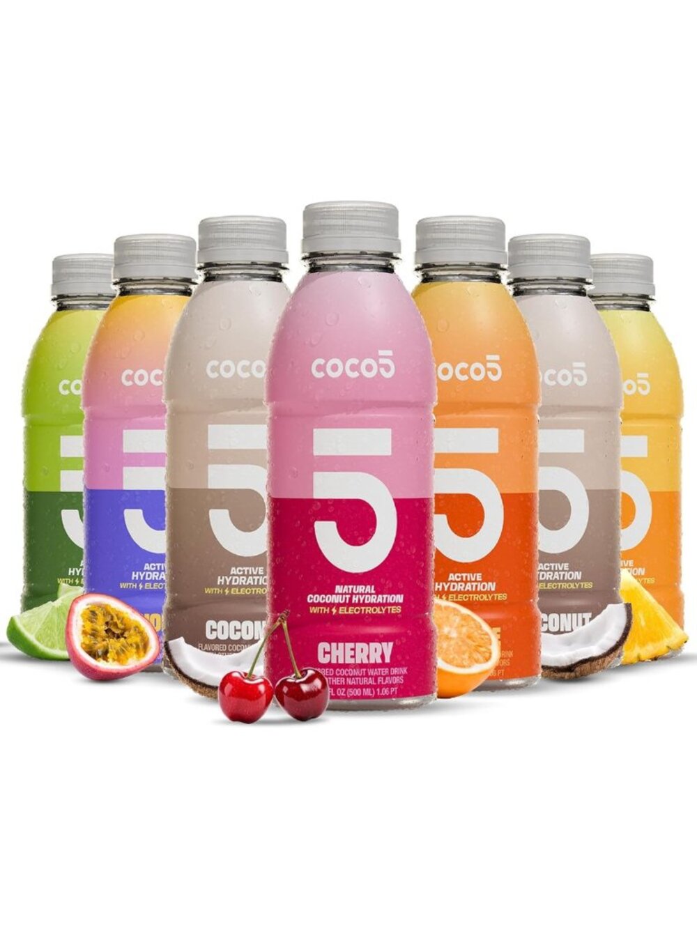 Coconut Water Variety Pack - Natural Electrolyte Drink, Low Sugar, 5